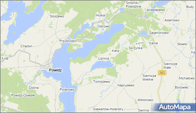 mapa Lipnica gmina Ostrowite, Lipnica gmina Ostrowite na mapie Targeo