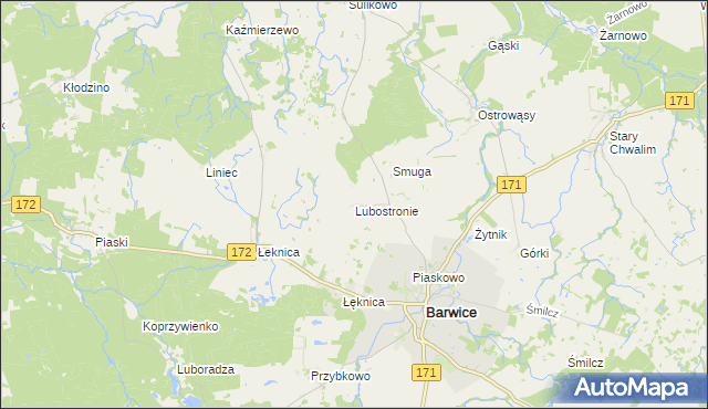 mapa Lubostronie, Lubostronie na mapie Targeo