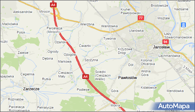 mapa Maleniska gmina Pawłosiów, Maleniska gmina Pawłosiów na mapie Targeo