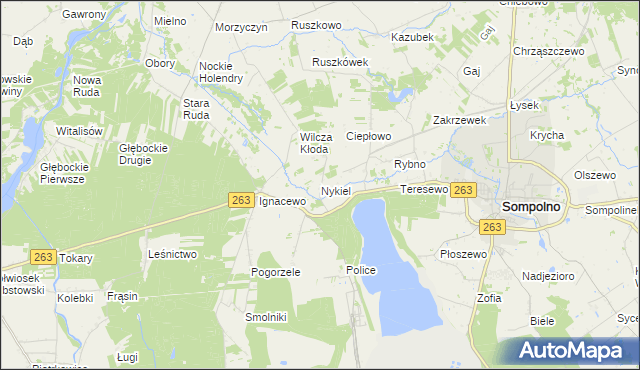 mapa Nykiel, Nykiel na mapie Targeo