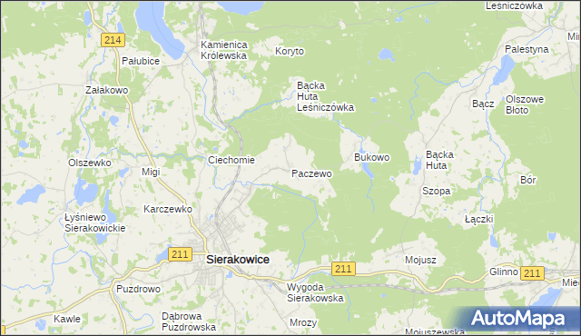 mapa Paczewo, Paczewo na mapie Targeo