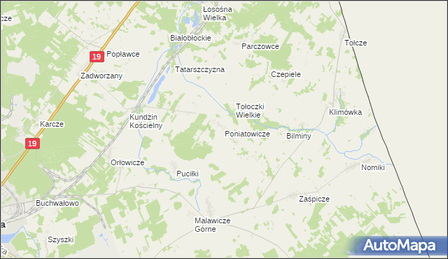 mapa Poniatowicze, Poniatowicze na mapie Targeo