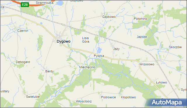 mapa Pyszka, Pyszka na mapie Targeo