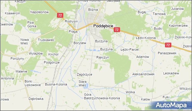 mapa Rąkczyn, Rąkczyn na mapie Targeo