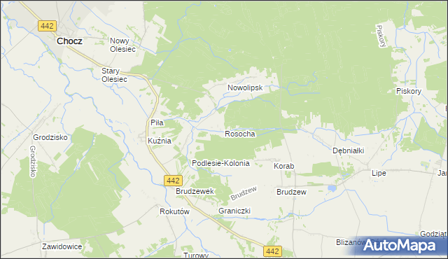 mapa Rosocha gmina Blizanów, Rosocha gmina Blizanów na mapie Targeo