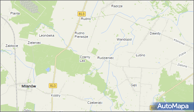 mapa Rudzieniec, Rudzieniec na mapie Targeo