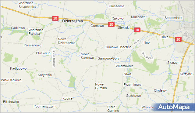 mapa Sarnowo-Góry, Sarnowo-Góry na mapie Targeo