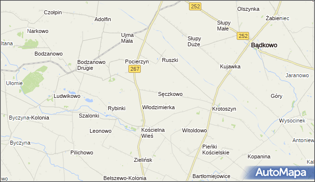 mapa Sęczkowo gmina Osięciny, Sęczkowo gmina Osięciny na mapie Targeo