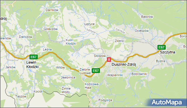 mapa Słoszów, Słoszów na mapie Targeo