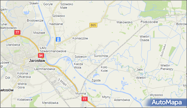 mapa Surochów, Surochów na mapie Targeo