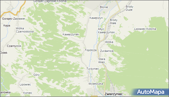 mapa Topólcza, Topólcza na mapie Targeo