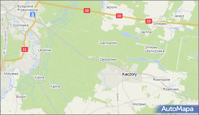 mapa Żabostowo, Żabostowo na mapie Targeo