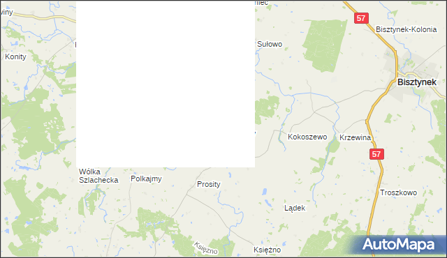 mapa Biegonity, Biegonity na mapie Targeo