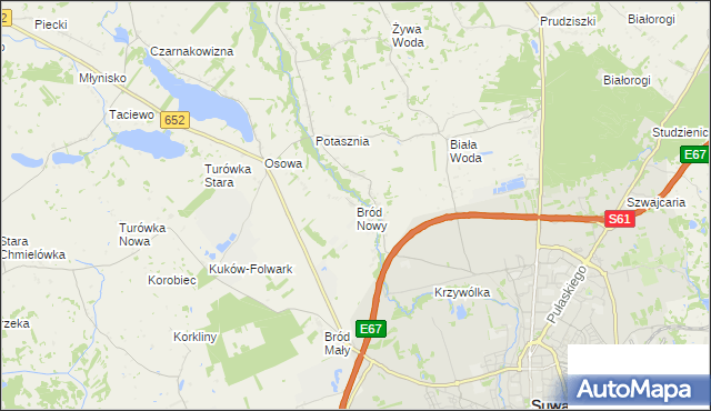 mapa Bród Nowy, Bród Nowy na mapie Targeo