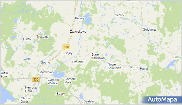 mapa Stare Kawkowo, Stare Kawkowo na mapie Targeo