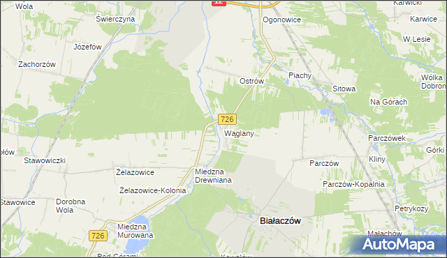 mapa Wąglany, Wąglany na mapie Targeo