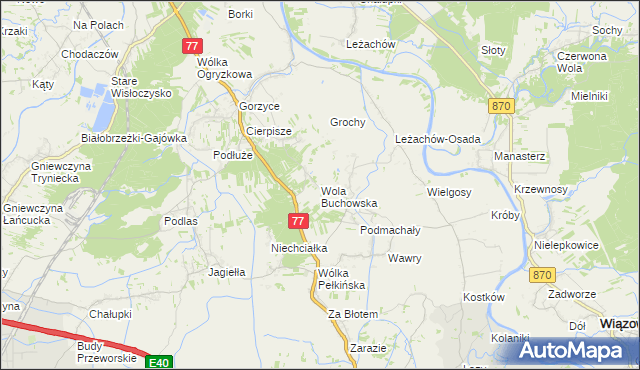 mapa Wola Buchowska, Wola Buchowska na mapie Targeo