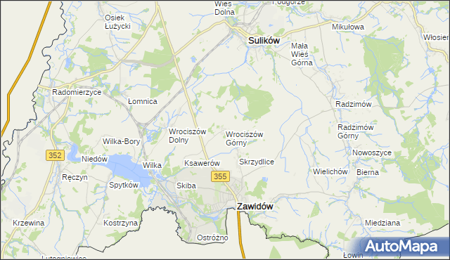 mapa Wrociszów Górny, Wrociszów Górny na mapie Targeo