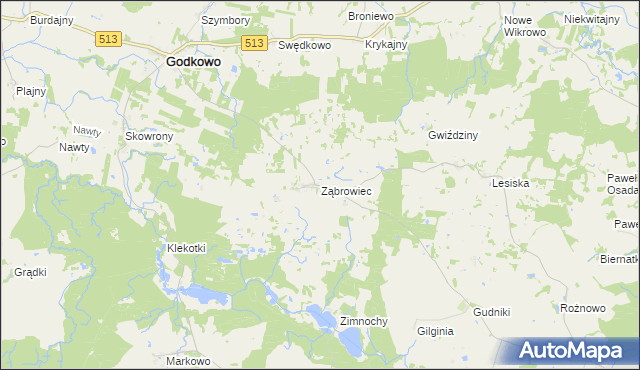 mapa Ząbrowiec, Ząbrowiec na mapie Targeo