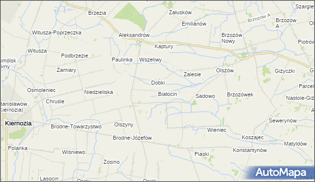 mapa Białocin gmina Iłów, Białocin gmina Iłów na mapie Targeo