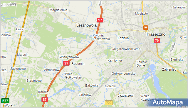 mapa Bobrowiec gmina Piaseczno, Bobrowiec gmina Piaseczno na mapie Targeo