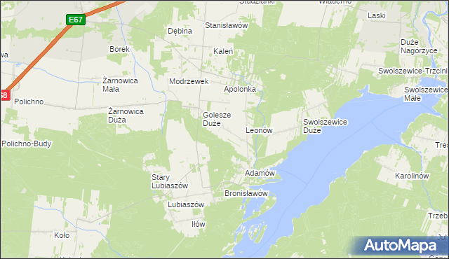 mapa Dębsko gmina Wolbórz, Dębsko gmina Wolbórz na mapie Targeo
