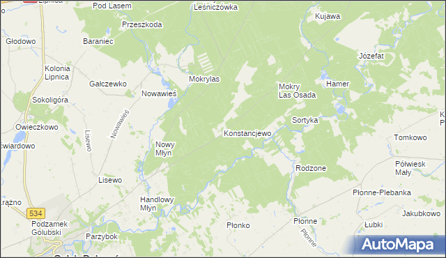 mapa Konstancjewo, Konstancjewo na mapie Targeo