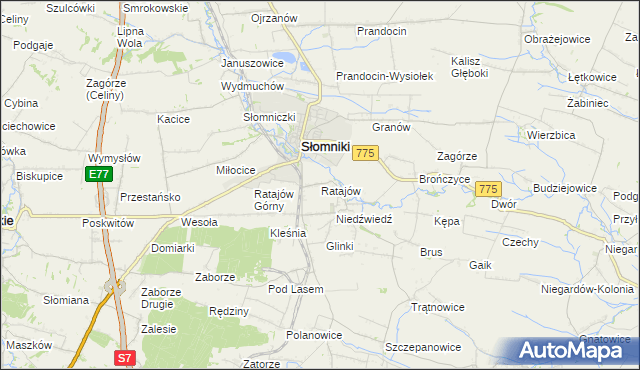 mapa Ratajów, Ratajów na mapie Targeo