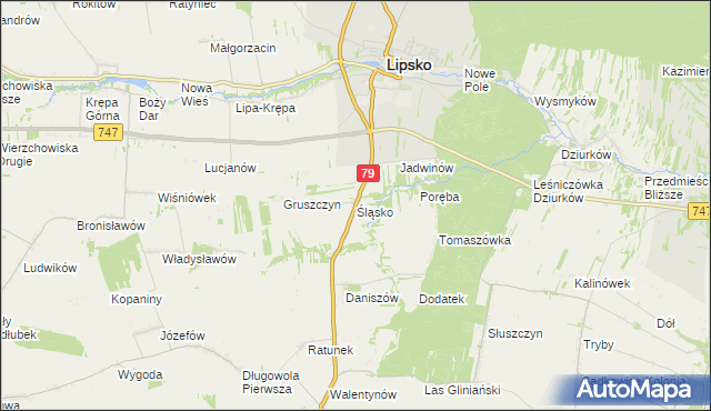 mapa Śląsko, Śląsko na mapie Targeo