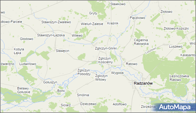 mapa Zgliczyn Kościelny, Zgliczyn Kościelny na mapie Targeo