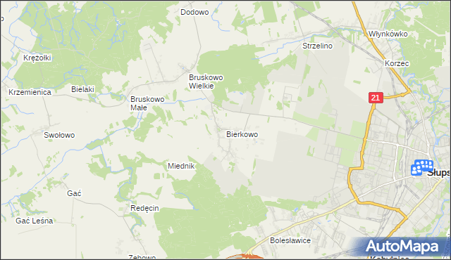 mapa Bierkowo, Bierkowo na mapie Targeo