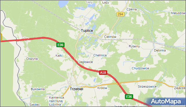 mapa Chełmica, Chełmica na mapie Targeo