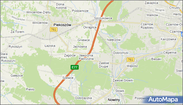 mapa Janów gmina Piekoszów, Janów gmina Piekoszów na mapie Targeo