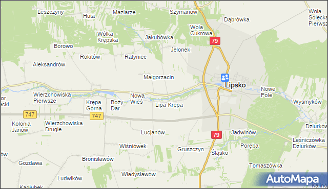 mapa Lipa-Miklas, Lipa-Miklas na mapie Targeo