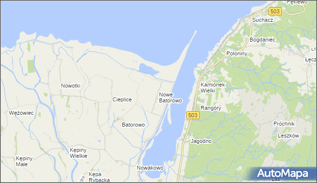 mapa Nowe Batorowo, Nowe Batorowo na mapie Targeo