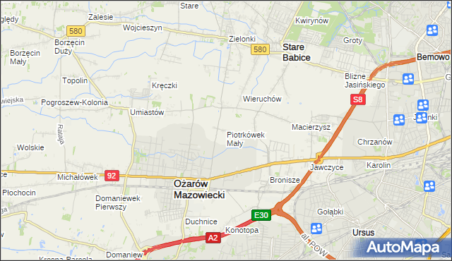 mapa Piotrkówek Mały, Piotrkówek Mały na mapie Targeo