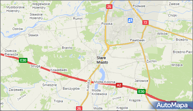 mapa Stare Miasto powiat koniński, Stare Miasto powiat koniński na mapie Targeo