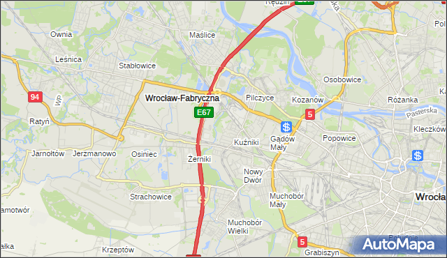 mapa Fabryczna, Fabryczna na mapie Targeo