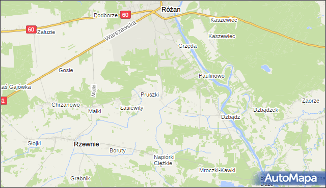 mapa Mroczki-Rębiszewo, Mroczki-Rębiszewo na mapie Targeo