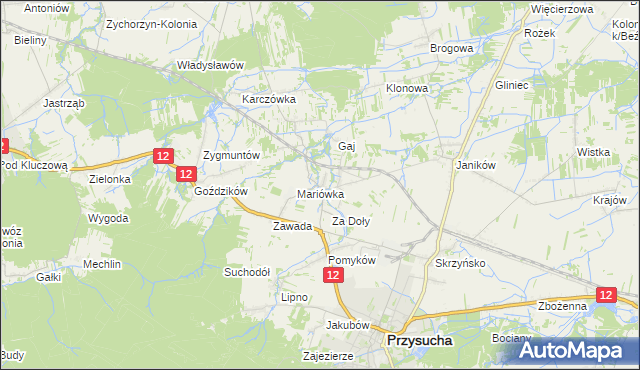 mapa Smogorzów gmina Przysucha, Smogorzów gmina Przysucha na mapie Targeo