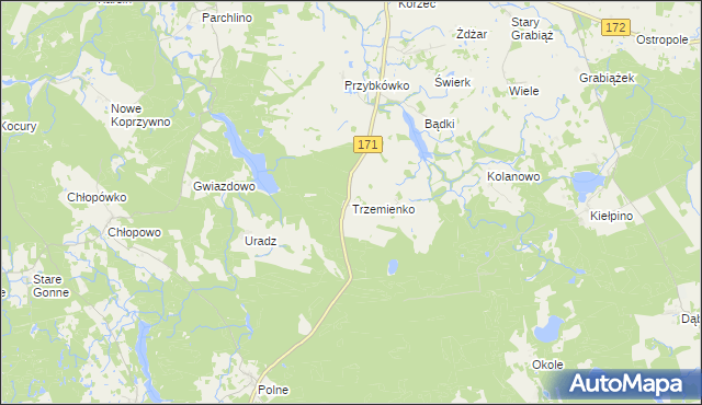 mapa Trzemienko, Trzemienko na mapie Targeo