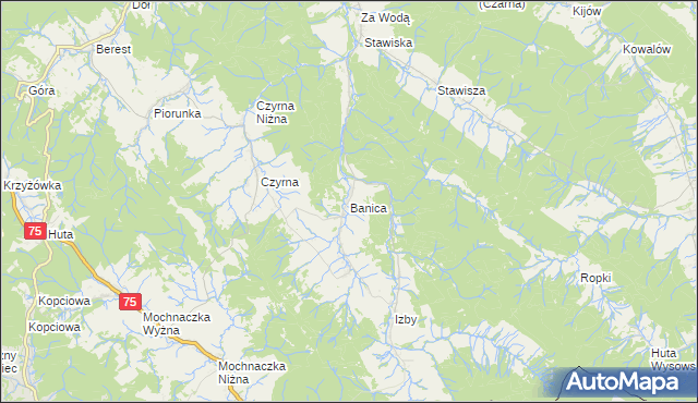 mapa Banica, Banica na mapie Targeo