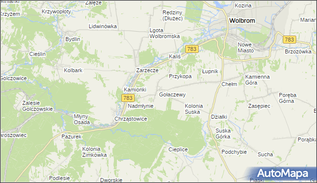 mapa Gołaczewy, Gołaczewy na mapie Targeo