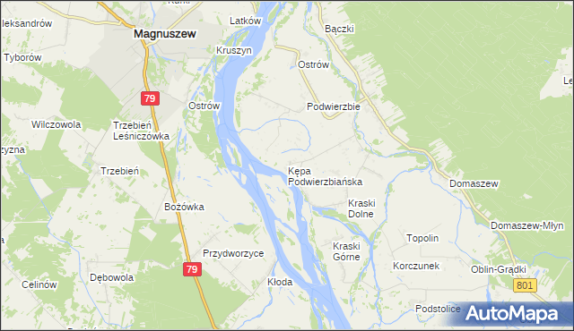 mapa Kępa Podwierzbiańska, Kępa Podwierzbiańska na mapie Targeo