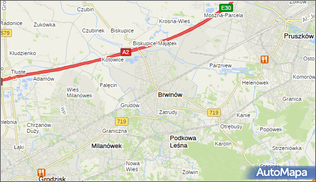 mapa Brwinów, Brwinów na mapie Targeo