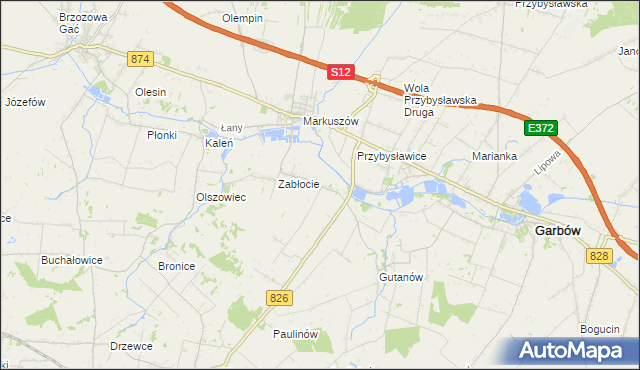 mapa Góry gmina Markuszów, Góry gmina Markuszów na mapie Targeo