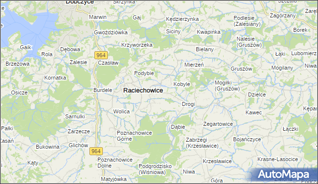 mapa Komorniki gmina Raciechowice, Komorniki gmina Raciechowice na mapie Targeo