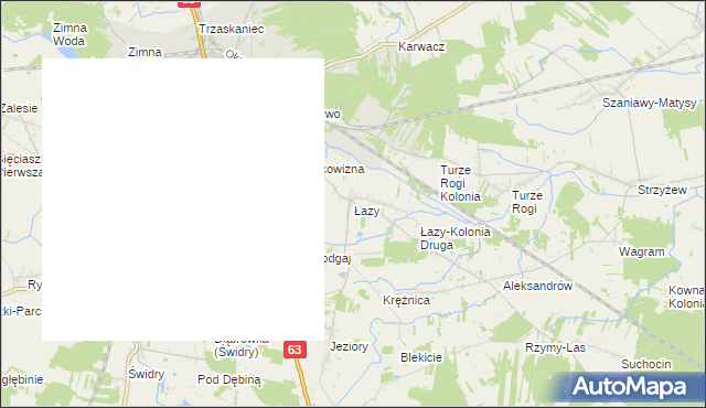 mapa Łazy gmina Łuków, Łazy gmina Łuków na mapie Targeo