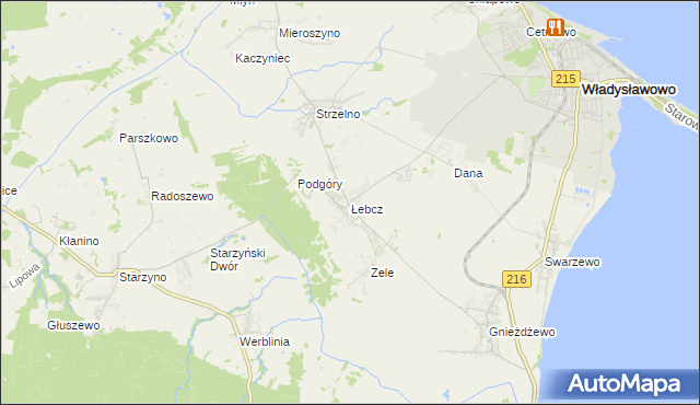 mapa Łebcz, Łebcz na mapie Targeo