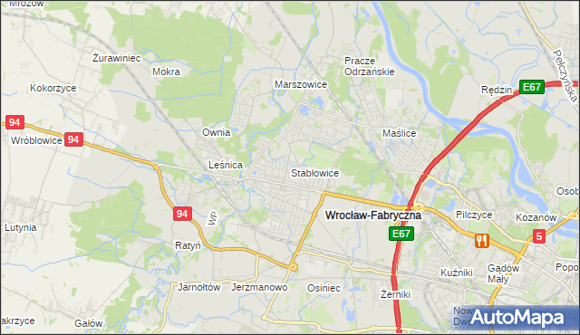 mapa Stabłowice, Stabłowice na mapie Targeo